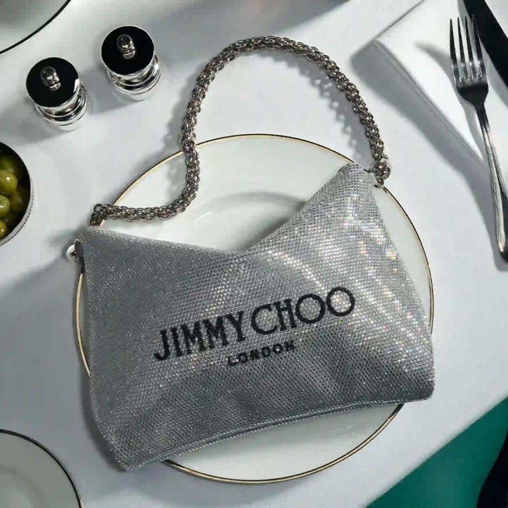 Like new Jimmy Choo Callie crystal-embellished shoulder bag $2,450